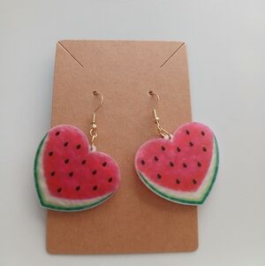 Fashion Jewelry Watermelon Heart Earrings